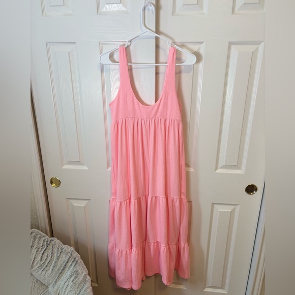 Free People Beach “Reel Love” Midi Dress in Electric Pink - Picture 4 of 7